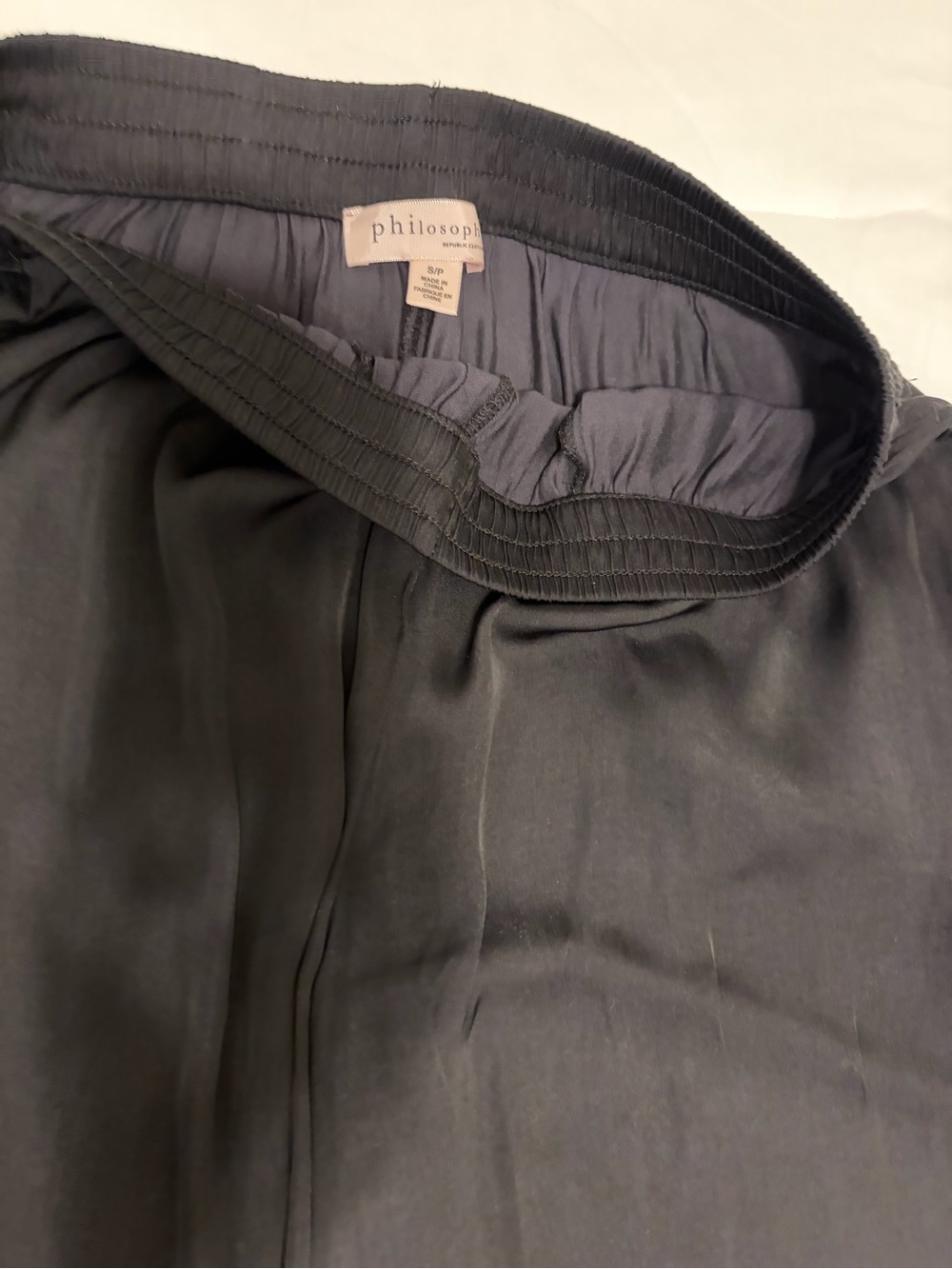 Philosophy Black Wide Leg Relaxed Pants S